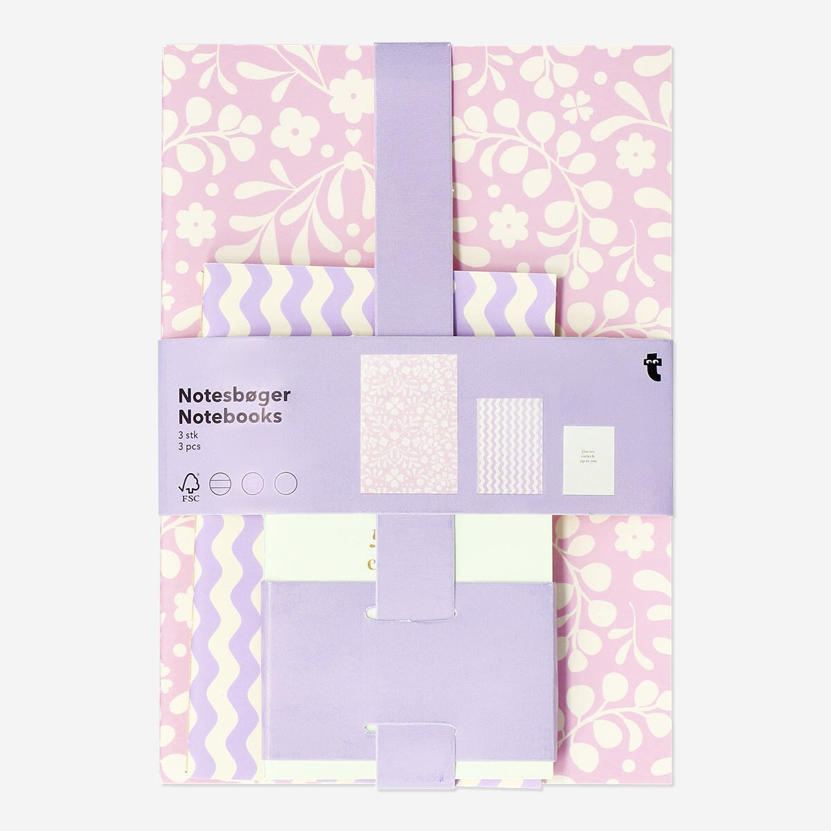 Patterned notebooks - 3 pcs Office Flying Tiger Copenhagen 