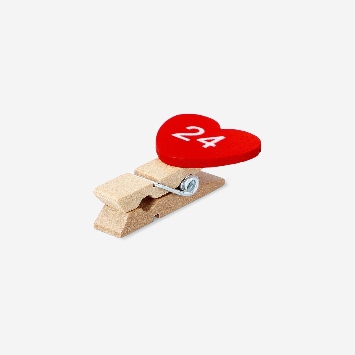 Pegs with red hearts and numbers - 24 pcs Office Flying Tiger Copenhagen 