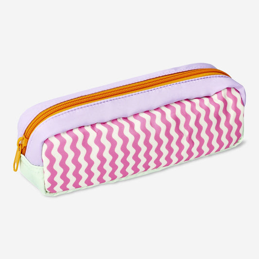 Pencil case with wavy lines