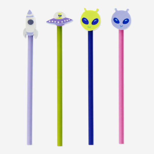 Pencils with erasers. 4 pcs