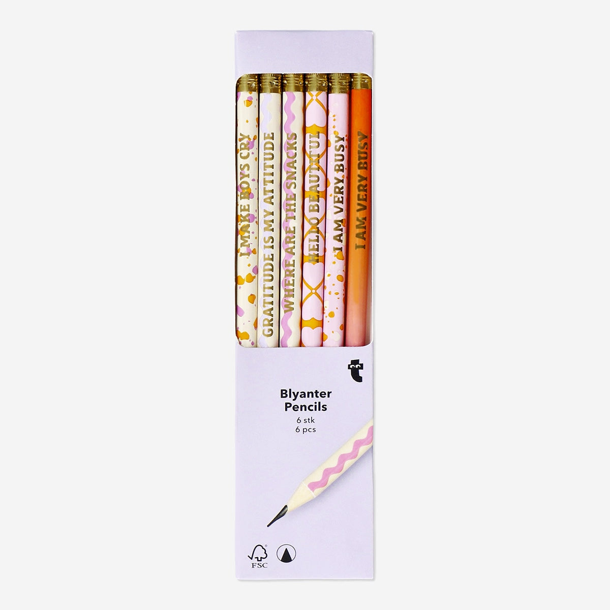 Pencils with statements - 6 pcs Office Flying Tiger Copenhagen 