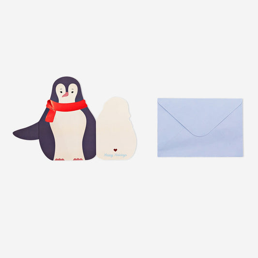 Carte dépliante Pingouin avec enveloppe