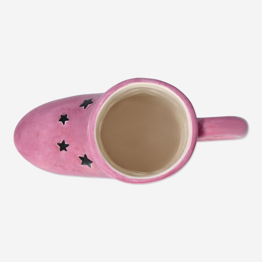 Tasse en forme de botte de cow-boy rose