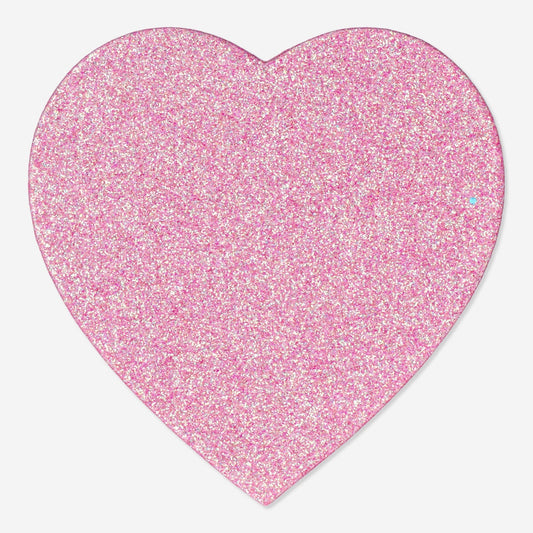 Pink heart shaped glitter gift box