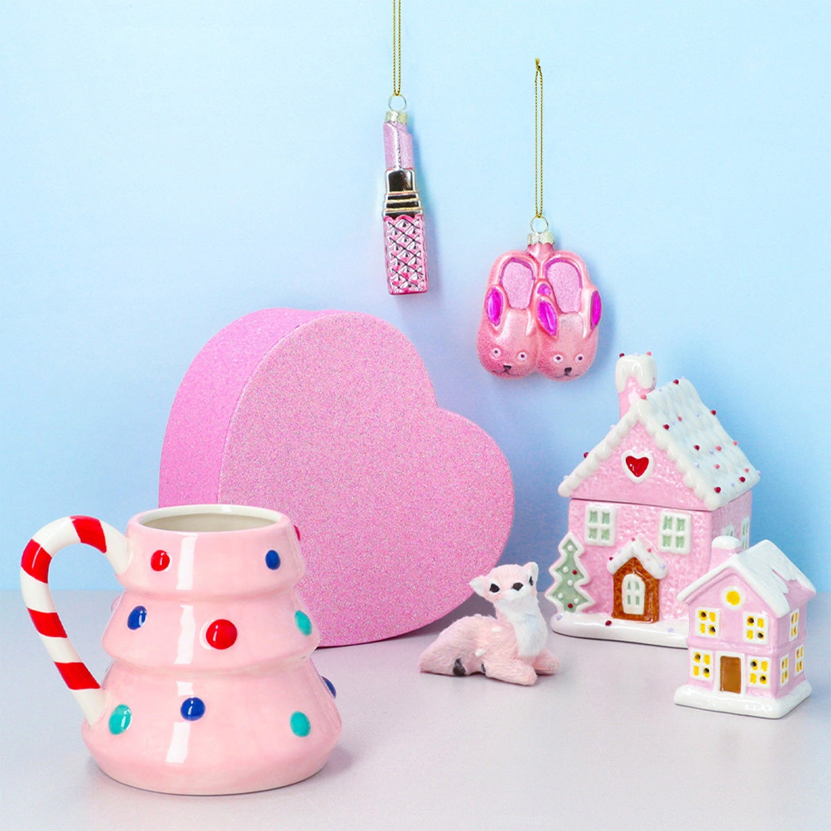 Pink heart shaped glitter gift box Party Flying Tiger Copenhagen 