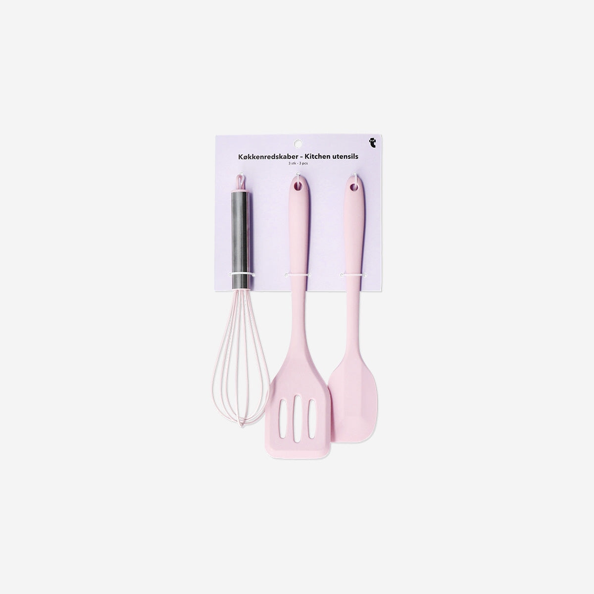 Pink Silicone Utensil Set – 3-Piece Kitchen Tools