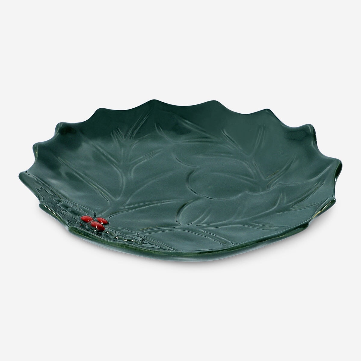 Plate with embossed holly pattern Kitchen Flying Tiger Copenhagen 