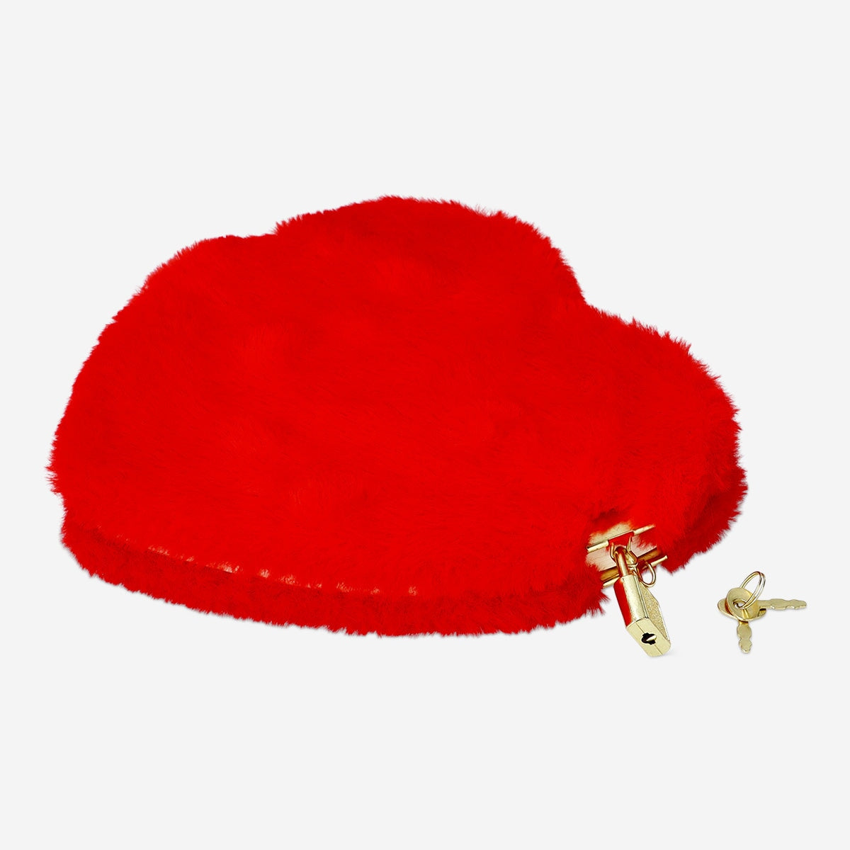 Plush heart shaped diary with lock Office Flying Tiger Copenhagen 