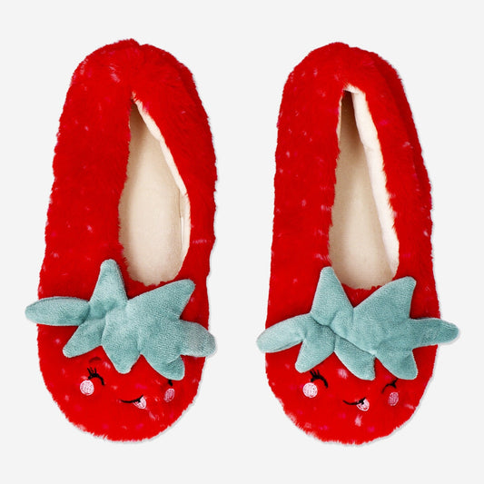 Plush Strawberry Slippers - 37/38