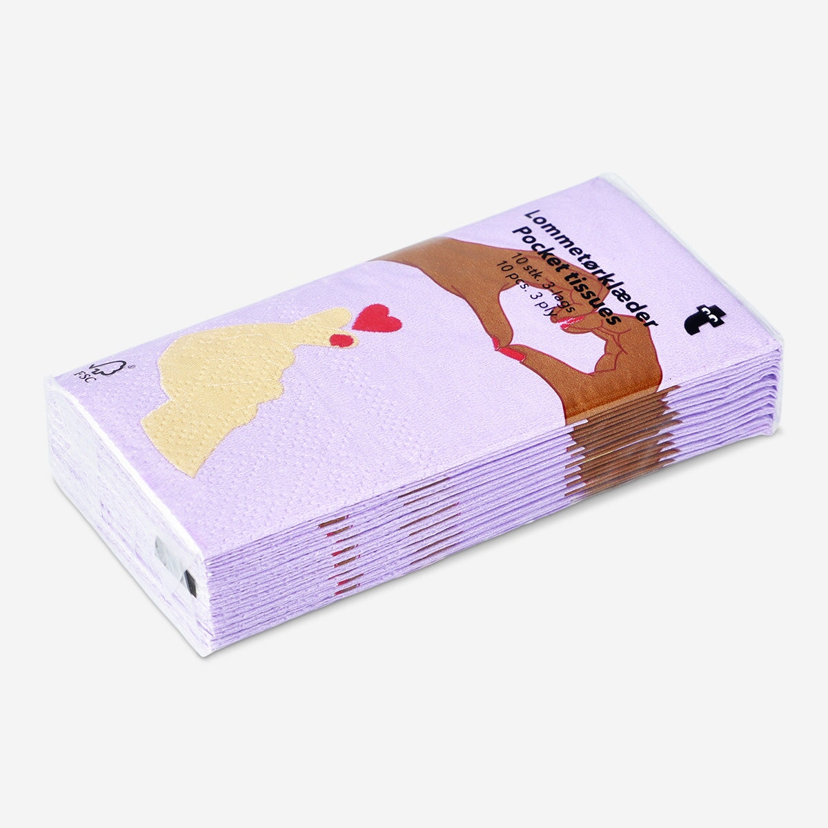 Pocket tissues with Valentine's print - 10 pcs Personal care Flying Tiger Copenhagen 