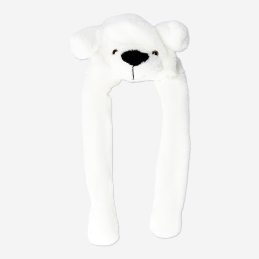 Polar bear hat with moving ears