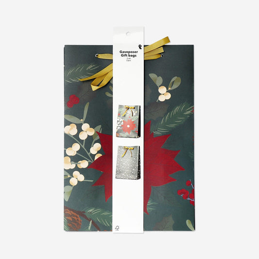 Pop up gift bags with gold ribbon - 2 pcs