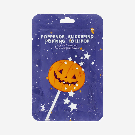 Popping pumpkin lollipop - Sour raspberry flavour