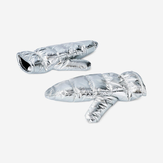Puffy silver mittens - One Size