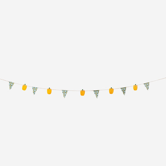 Pumpkin garland with checks - 300 cm