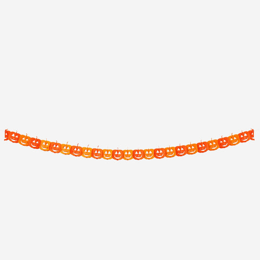 Pumpkin garland with happy faces - 300 cm