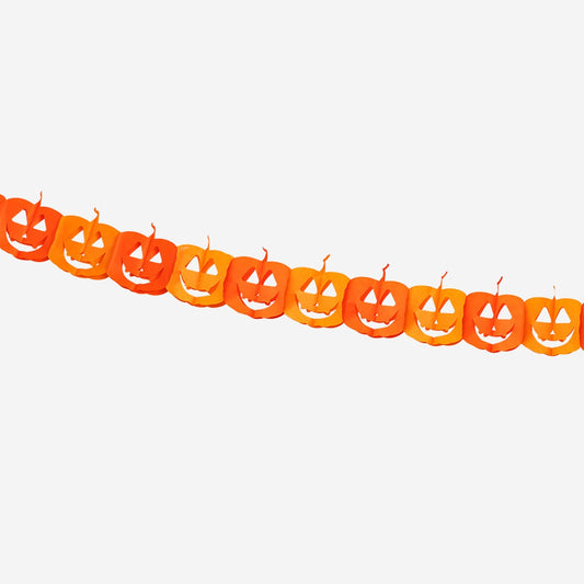 Pumpkin garland with happy faces - 300 cm