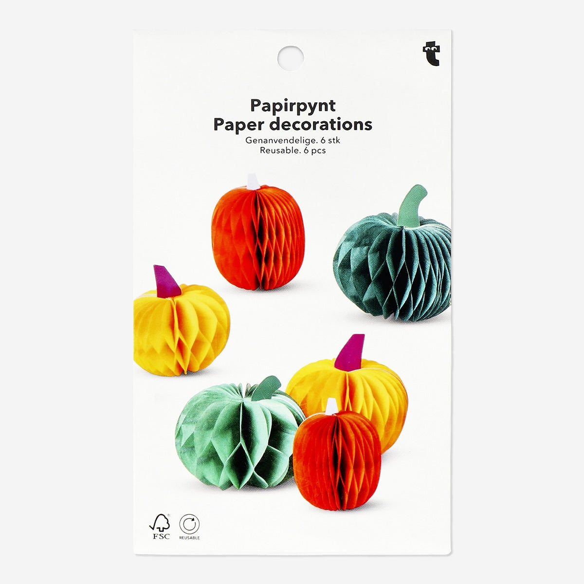 Pumpkin Paper Decorations - 6 pcs Party Flying Tiger Copenhagen 