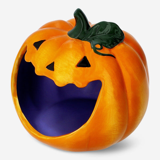 Pumpkin shaped snack bowl