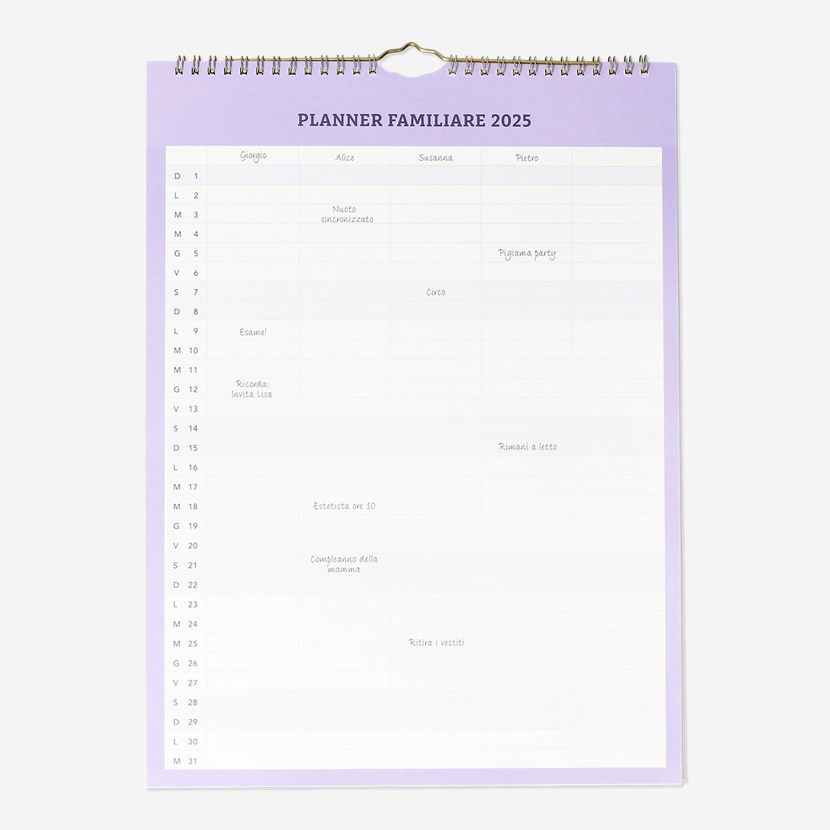 Purple Family Wall Planner - Italian Office Flying Tiger Copenhagen 