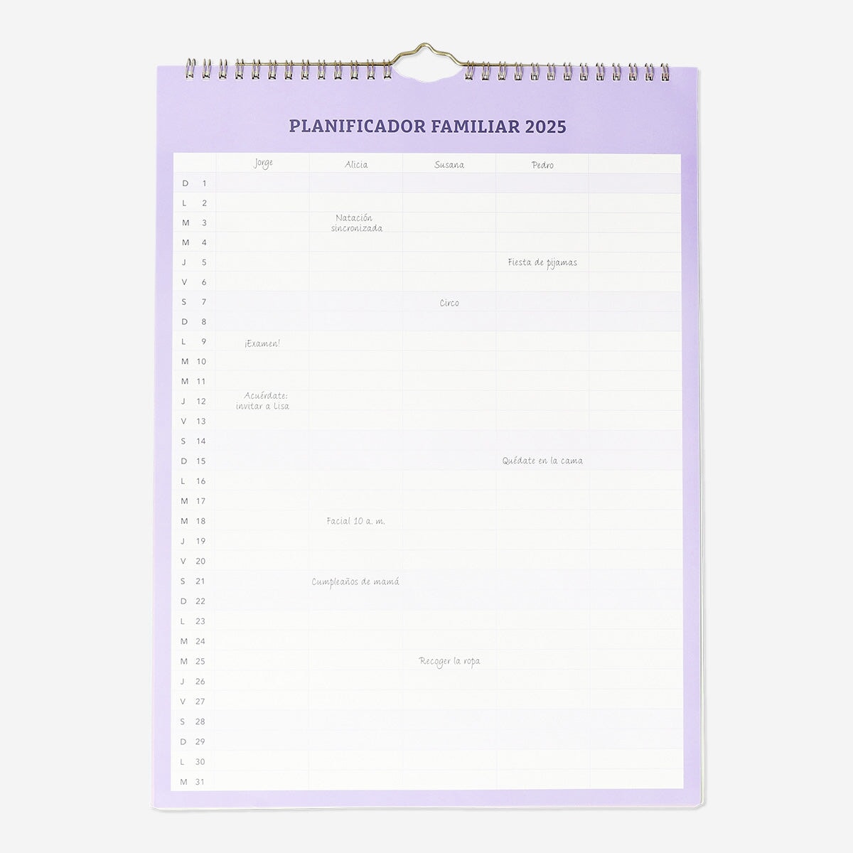 Purple Family Wall Planner - Spanish Office Flying Tiger Copenhagen 