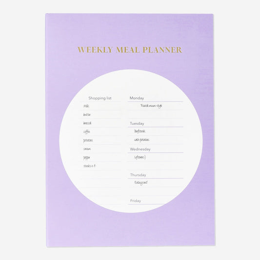 Paarse Maaltijdplanner A5 - Engels