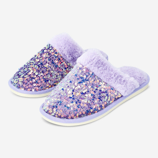 Purple Sequin Slippers - 38/39