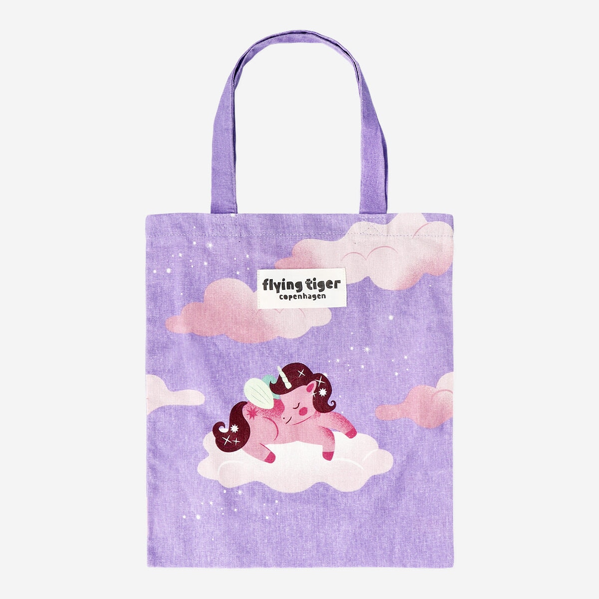 Purple Tote Bag with Clouds Textile Flying Tiger Copenhagen 