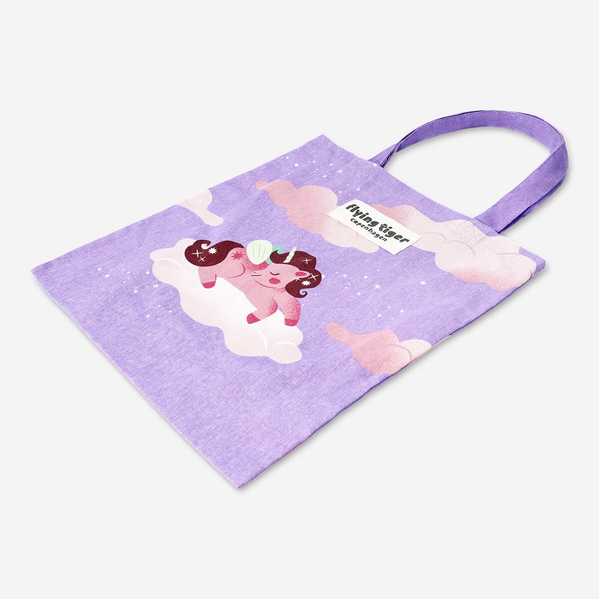 Purple Tote Bag with Clouds Textile Flying Tiger Copenhagen 