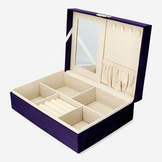 Purple velvet jewellery box