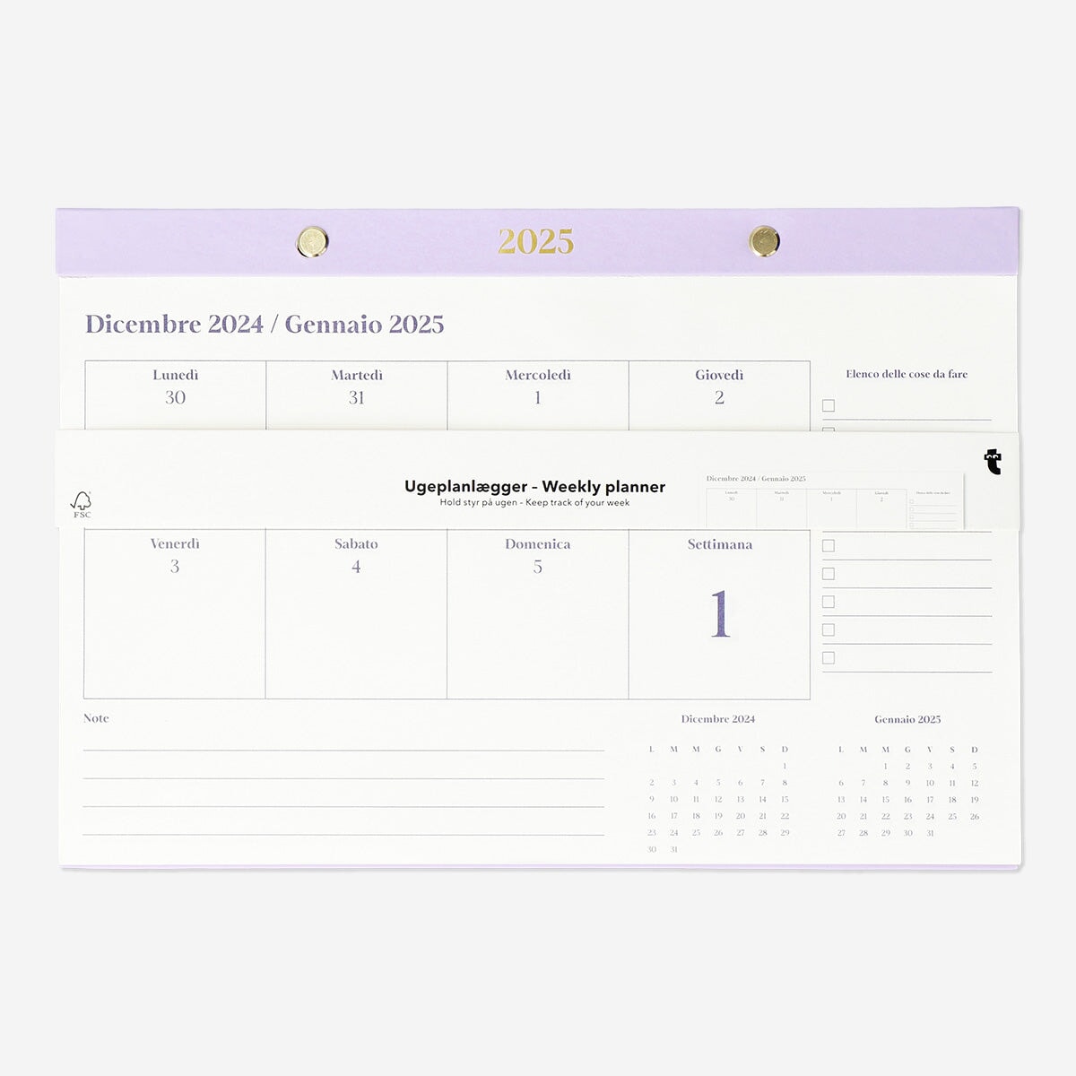 Purple Weekly Planner - Italian Office Flying Tiger Copenhagen 