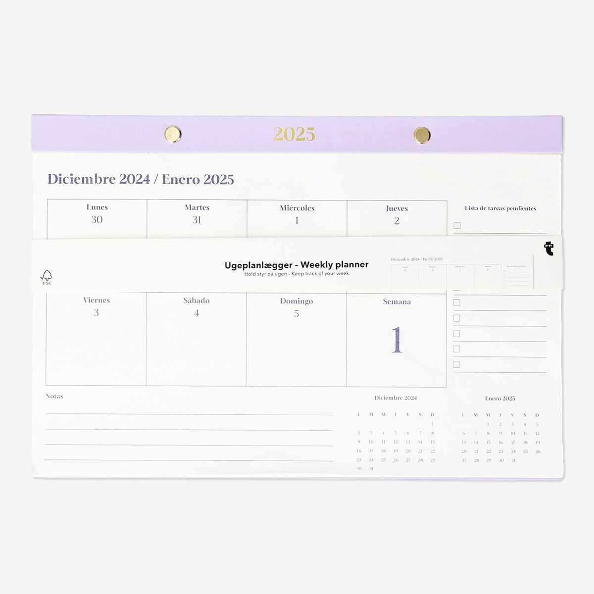 Purple Weekly Planner - Spanish Office Flying Tiger Copenhagen 