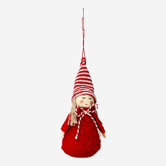 Elfo de Natal vermelho com vestido