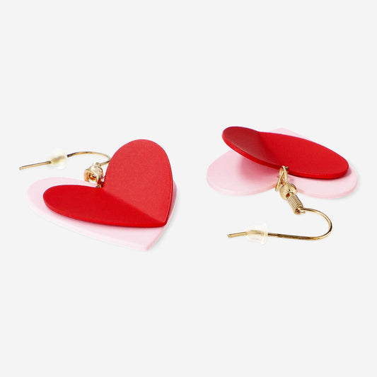 Red heart earrings