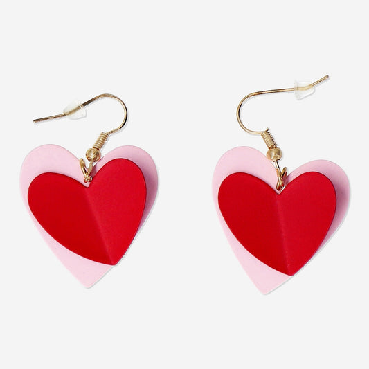 Red heart earrings