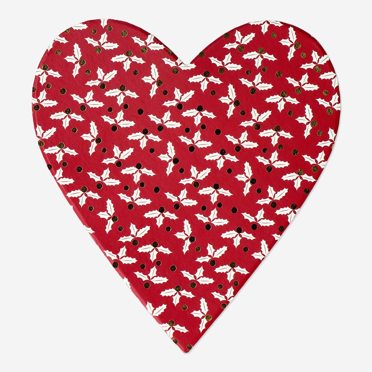 Red Heart-Shaped Gift Box with Hollies Party Flying Tiger Copenhagen 