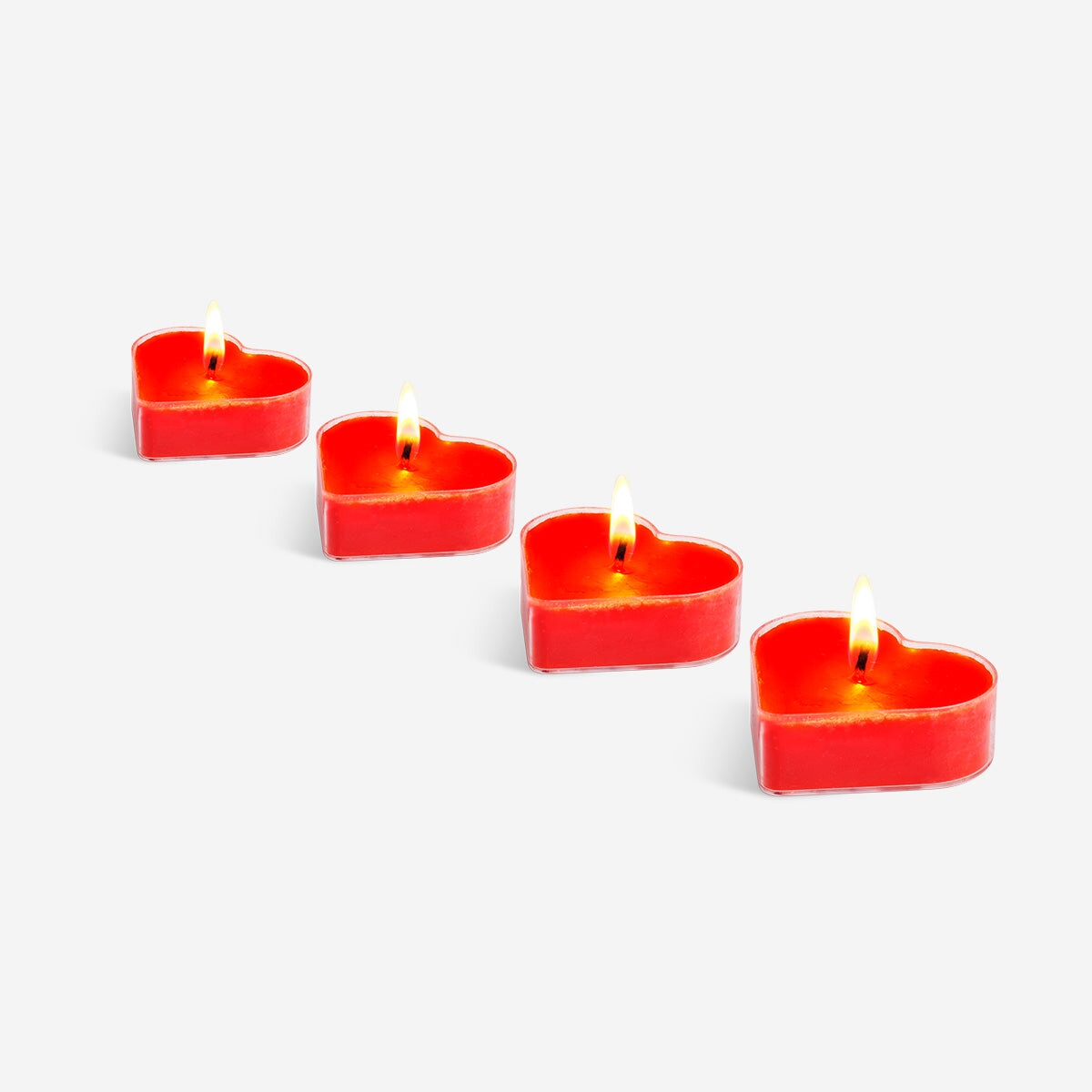 Red heart shaped pillar candles - 4 pcs Home Flying Tiger Copenhagen 