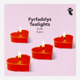 Red heart shaped pillar candles - 4 pcs Home Flying Tiger Copenhagen 