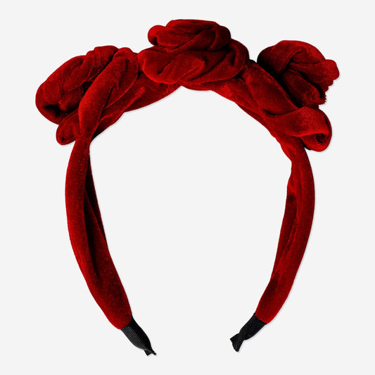 Red velvet hairband - For adults