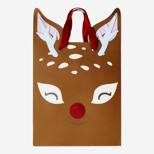 Reindeer shaped gift bag