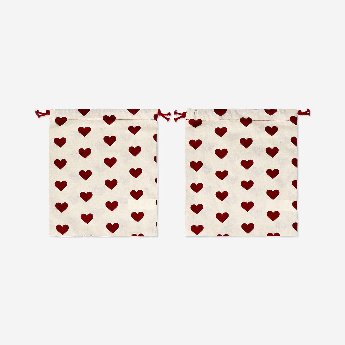 Reusable cotton gift bags with hearts - 2 pcs Office Flying Tiger Copenhagen 