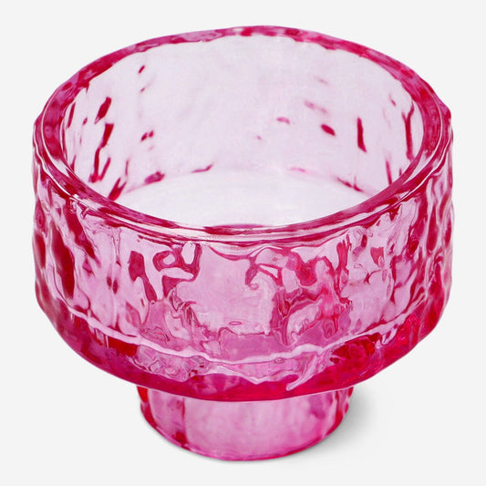 Reversible pink candle and tealight holder