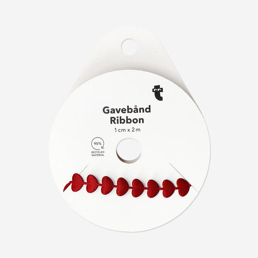 Ribbon as small red hearts - 2 m