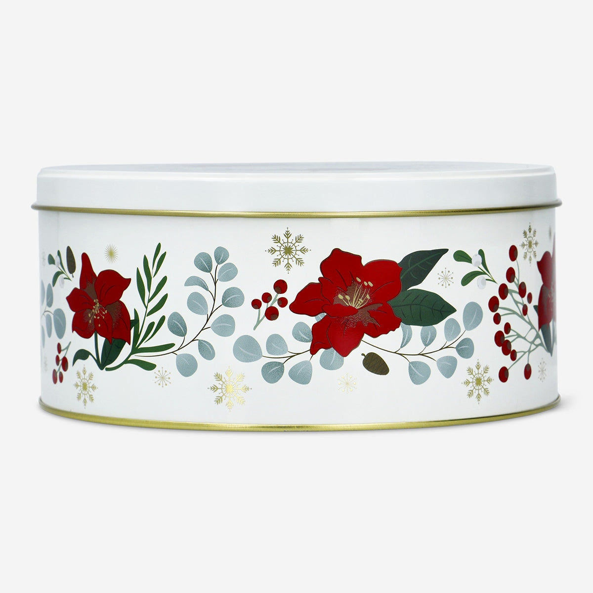 Round Cake Tin with Christmas Flowers Kitchen Flying Tiger Copenhagen 