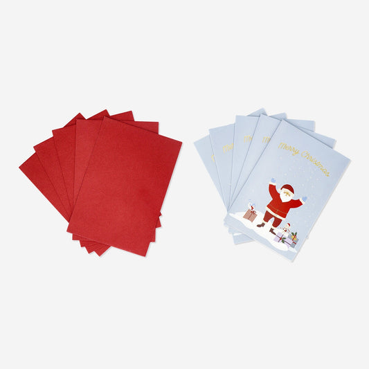 Santa Navidad Tarjetas con sobres - 5 pzas