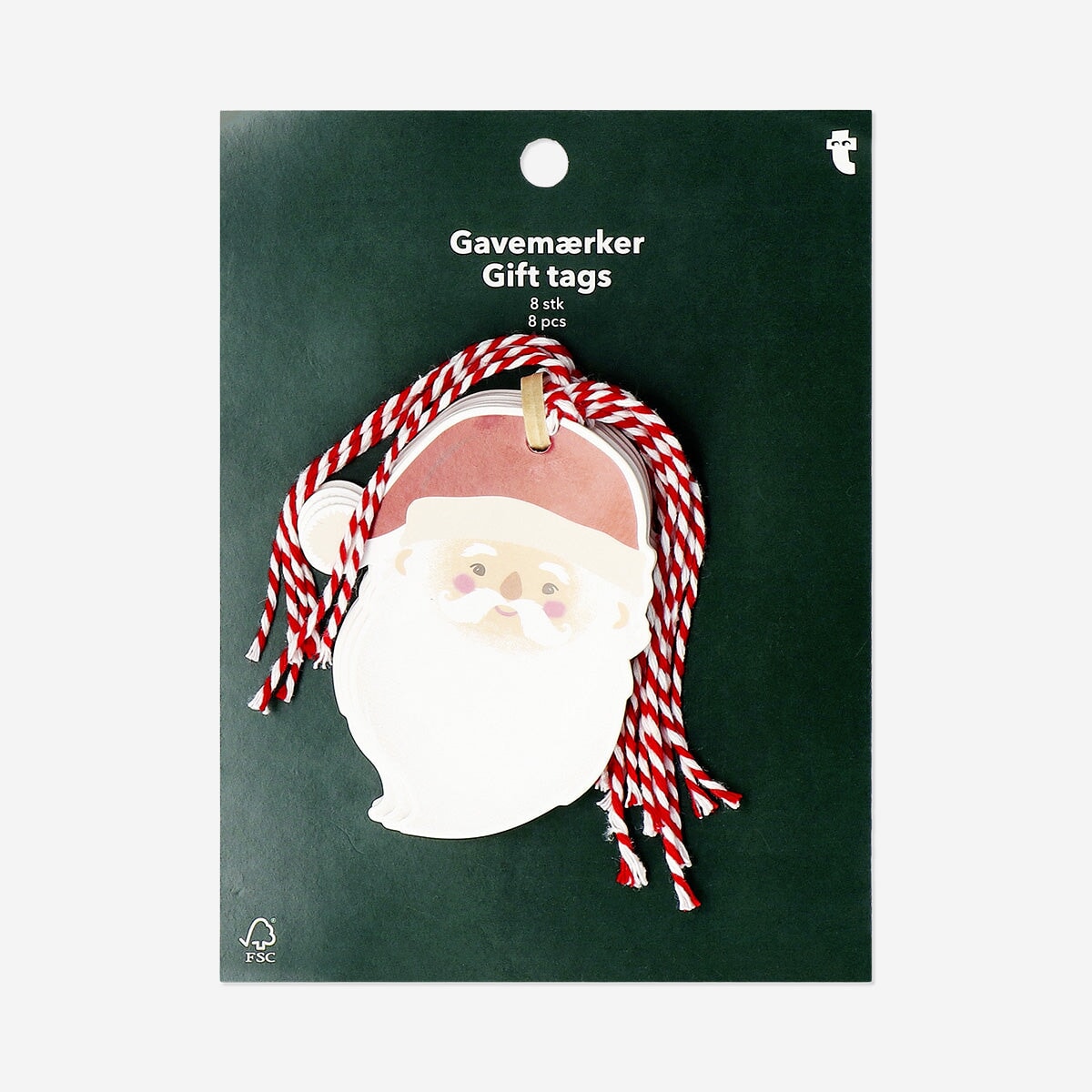 Santa face gift tags - 8 pcs Office Flying Tiger Copenhagen 