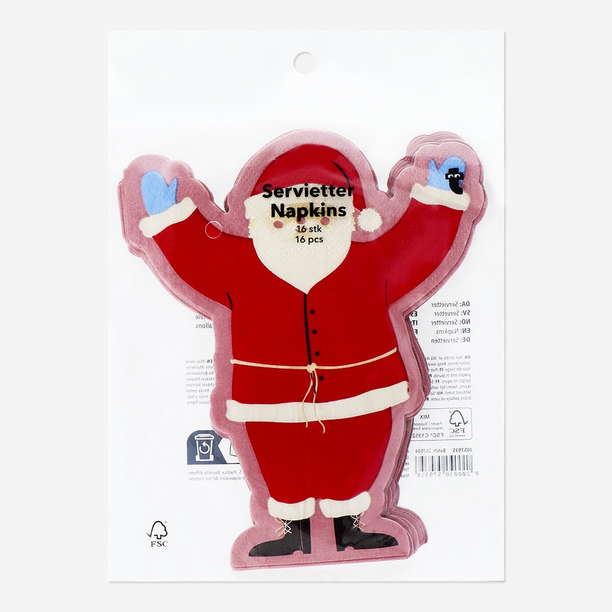 Santa-Shaped Napkins - 16 pcs Party Flying Tiger Copenhagen 