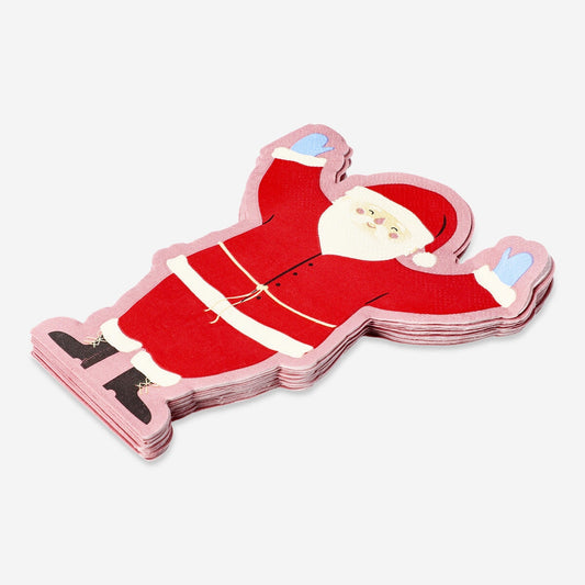 Santa shaped napkins - 16 pcs