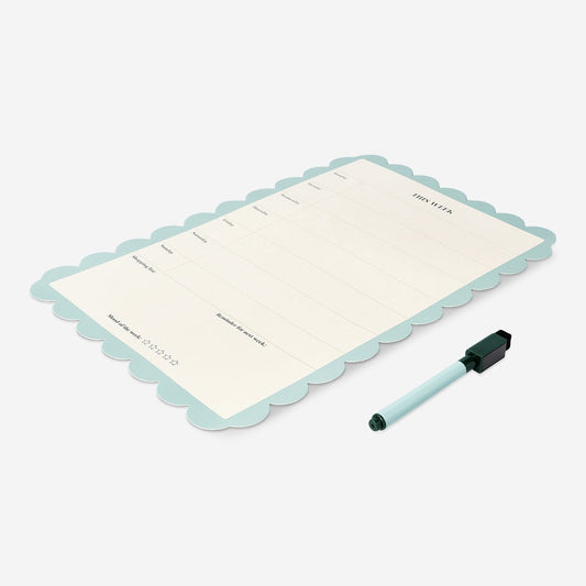 Scalloped Magnetic Board with Marker