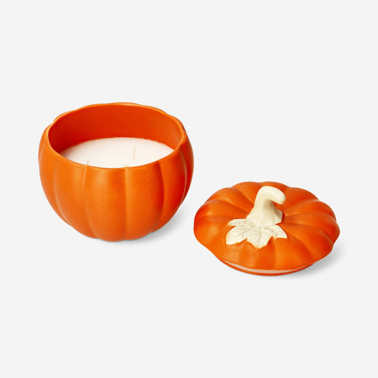 Scented candle in pumpkin jar - Chestnut and cardamom fragrance